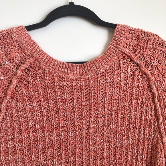 Free People Star Dune Orange Marled knit Sweater Small - Picture 8 of 9